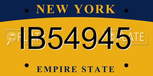 IB54945 New York License Plate