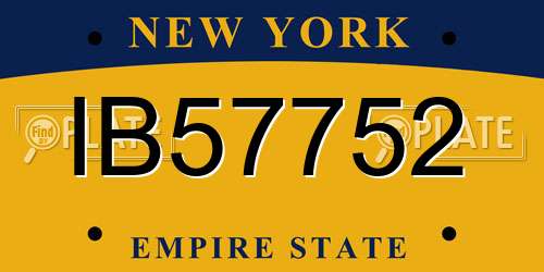 IB57752 New York License Plate