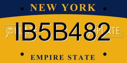 IB5B482 New York License Plate