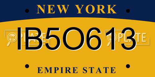 IB5O613 New York License Plate