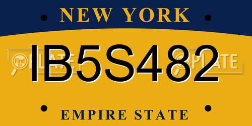 IB5S482 New York License Plate