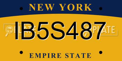 IB5S487 New York License Plate