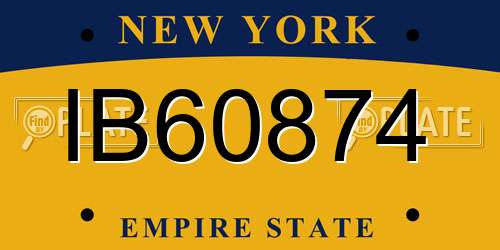 IB60874 New York License Plate