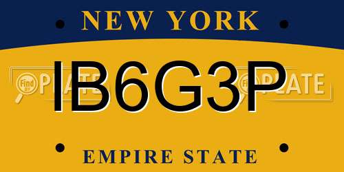 IB6G3P New York License Plate