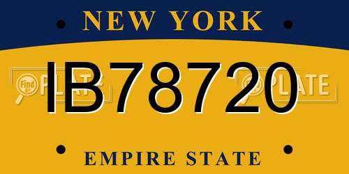 IB78720 New York License Plate