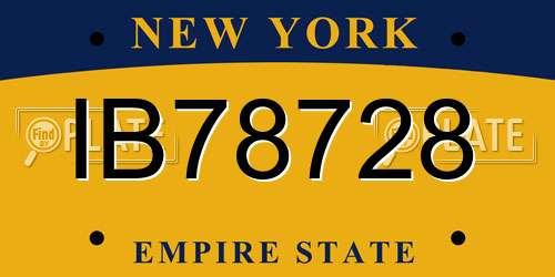 IB78728 New York License Plate