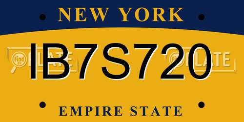 IB7S720 New York License Plate