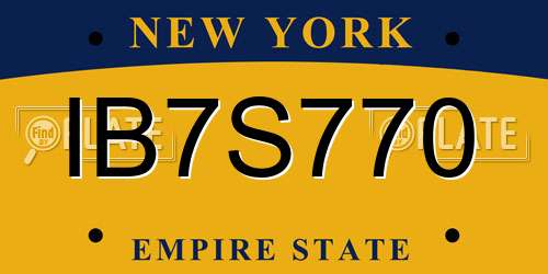 IB7S770 New York License Plate