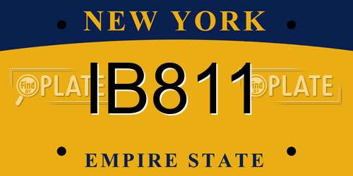 IB811 New York License Plate