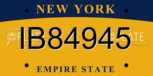 IB84945 New York License Plate