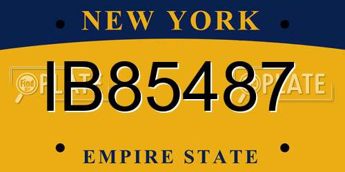 IB85487 New York License Plate