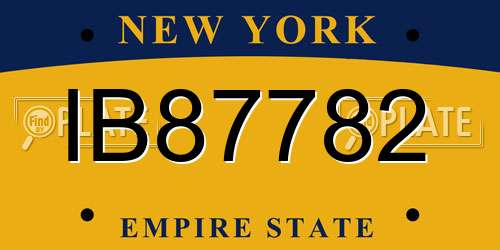 IB87782 New York License Plate