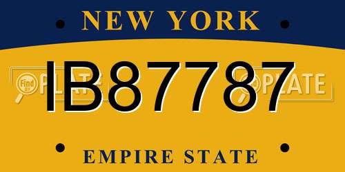IB87787 New York License Plate