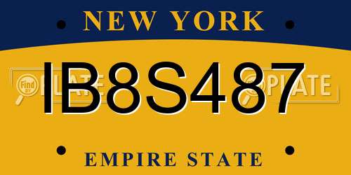IB8S487 New York License Plate