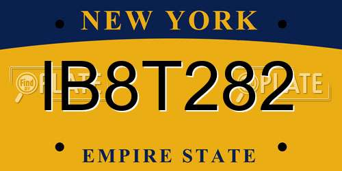 IB8T282 New York License Plate