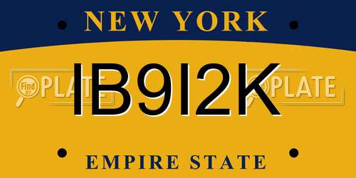 IB9I2K New York License Plate