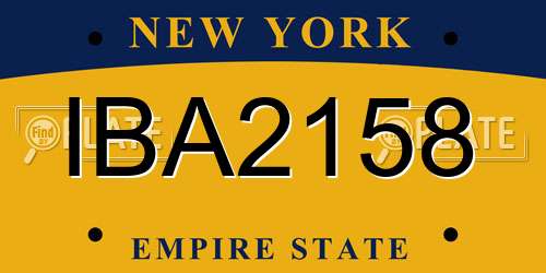 IBA2158 New York License Plate