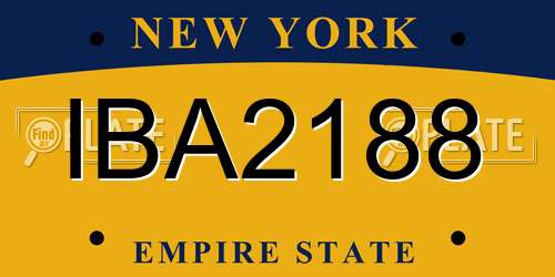 IBA2188 New York License Plate
