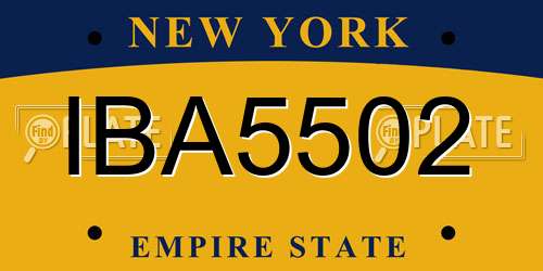 IBA5502 New York License Plate