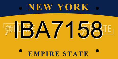 IBA7158 New York License Plate