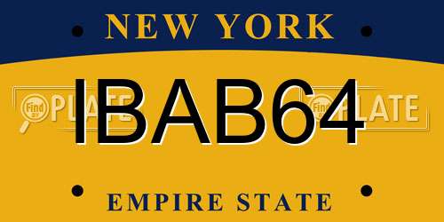 IBAB64 New York License Plate