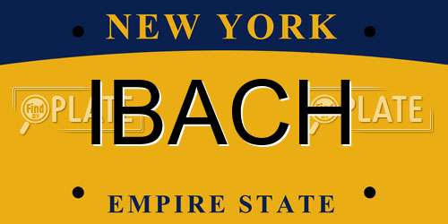 IBACH New York License Plate