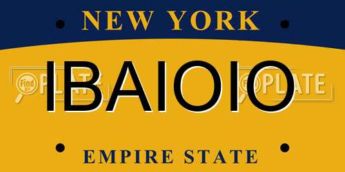 IBAIOIO New York License Plate