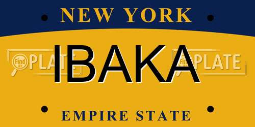 IBAKA New York License Plate