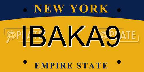 IBAKA9 New York License Plate