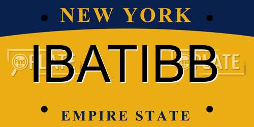 IBATIBB New York License Plate
