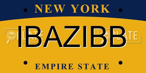 IBAZIBB New York License Plate
