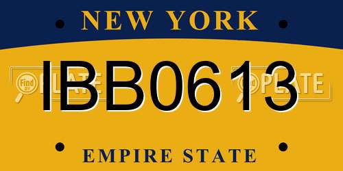 IBB0613 New York License Plate
