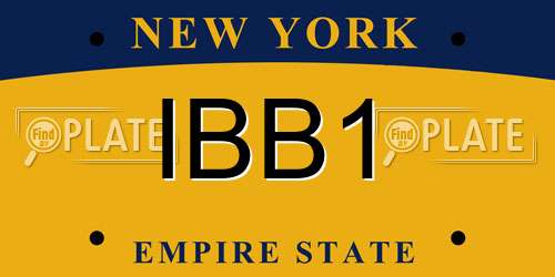 IBB1 New York License Plate