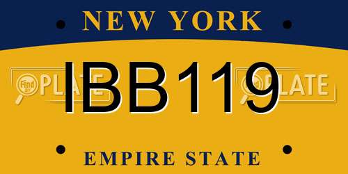 IBB119 New York License Plate