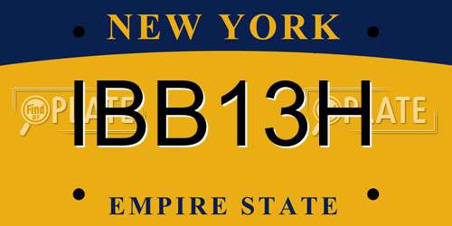 IBB13H New York License Plate