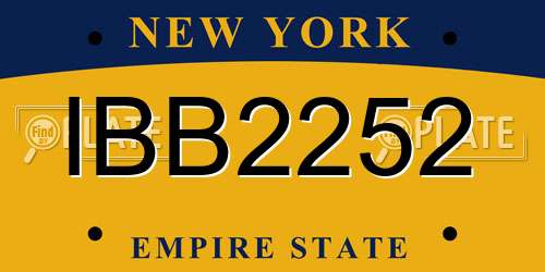 IBB2252 New York License Plate