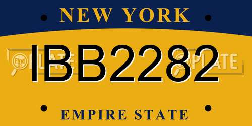 IBB2282 New York License Plate