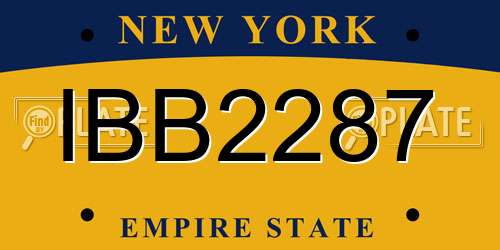 IBB2287 New York License Plate