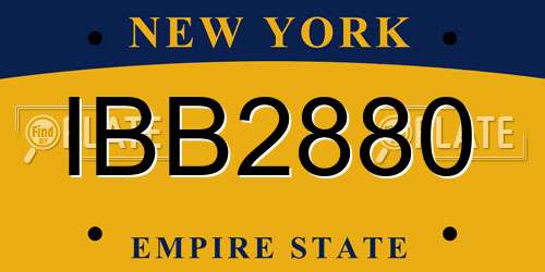 IBB2880 New York License Plate