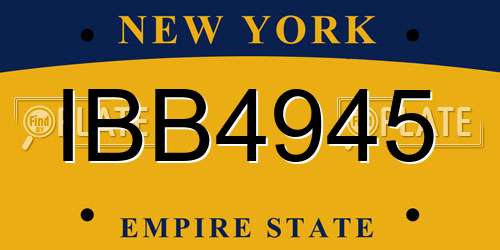 IBB4945 New York License Plate