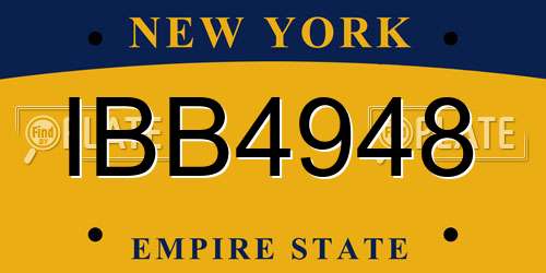 IBB4948 New York License Plate