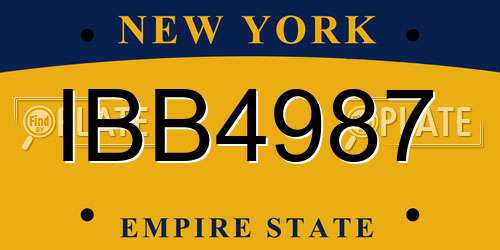 IBB4987 New York License Plate