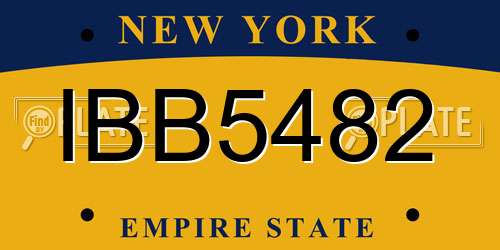 IBB5482 New York License Plate