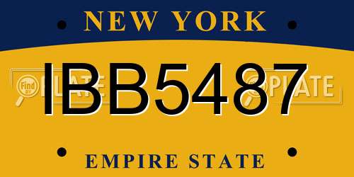 IBB5487 New York License Plate