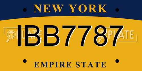 IBB7787 New York License Plate