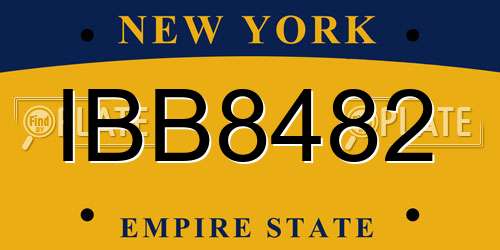 IBB8482 New York License Plate