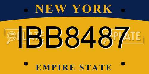 IBB8487 New York License Plate