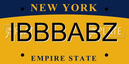 IBBBABZ New York License Plate