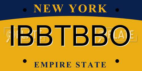 IBBTBBO New York License Plate