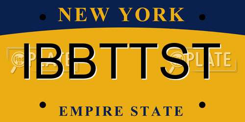 IBBTTST New York License Plate